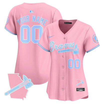 Atlanta Braves Bubblegum Pink Vapor Premier Limited Custom Jersey - All Stitched