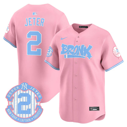 Unisex Yankees The Bronx Graffiti Bubblegum Pink Vapor Premier Limited Jersey - All Stitched