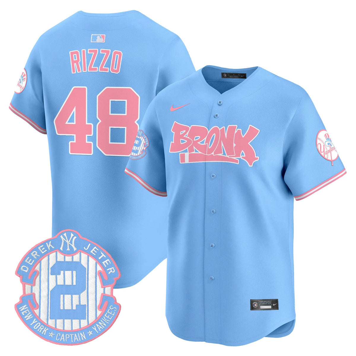 Unisex Yankees The Bronx Graffiti Bubblegum Pink Vapor Premier Limited Jersey - All Stitched
