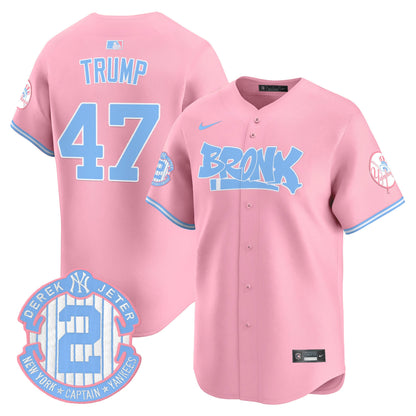 Unisex Yankees The Bronx Graffiti Bubblegum Pink Vapor Premier Limited Jersey - All Stitched