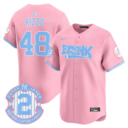 Unisex Yankees The Bronx Graffiti Bubblegum Pink Vapor Premier Limited Jersey - All Stitched