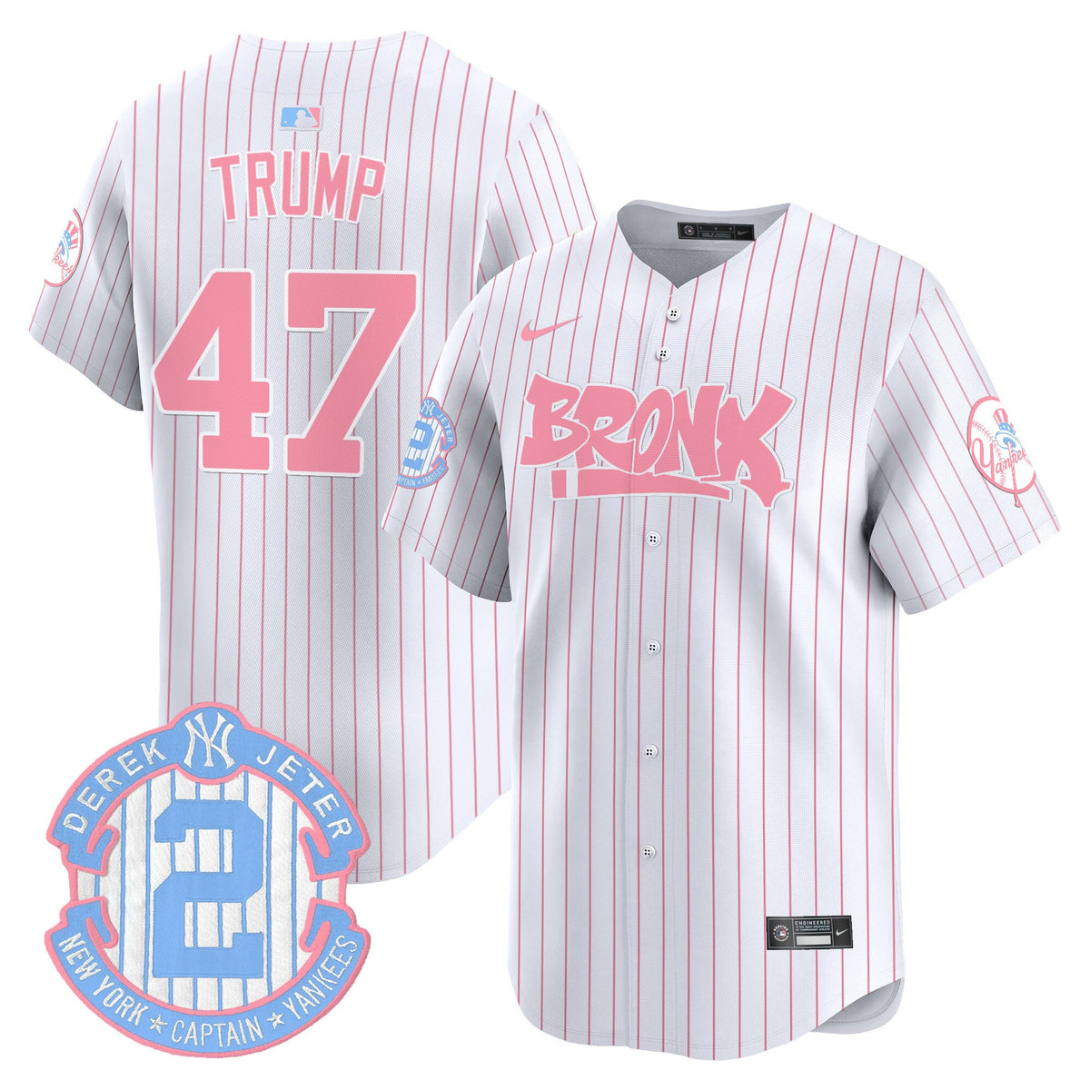 Unisex Yankees The Bronx Graffiti Bubblegum Pink Vapor Premier Limited Jersey - All Stitched