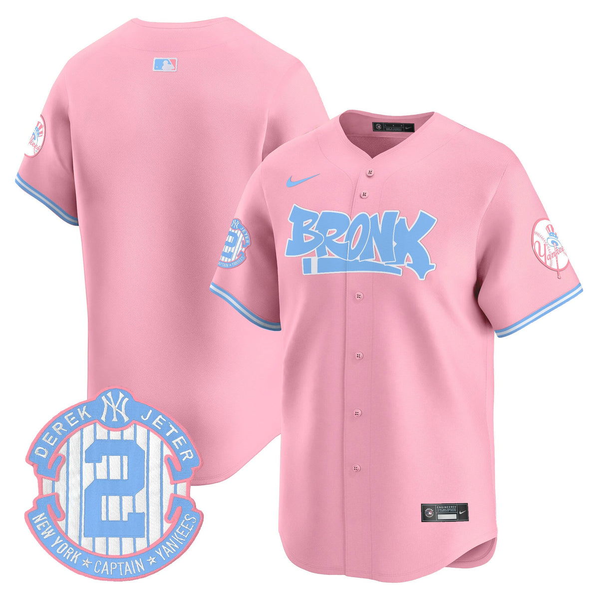 Unisex Yankees The Bronx Graffiti Bubblegum Pink Vapor Premier Limited Jersey - All Stitched