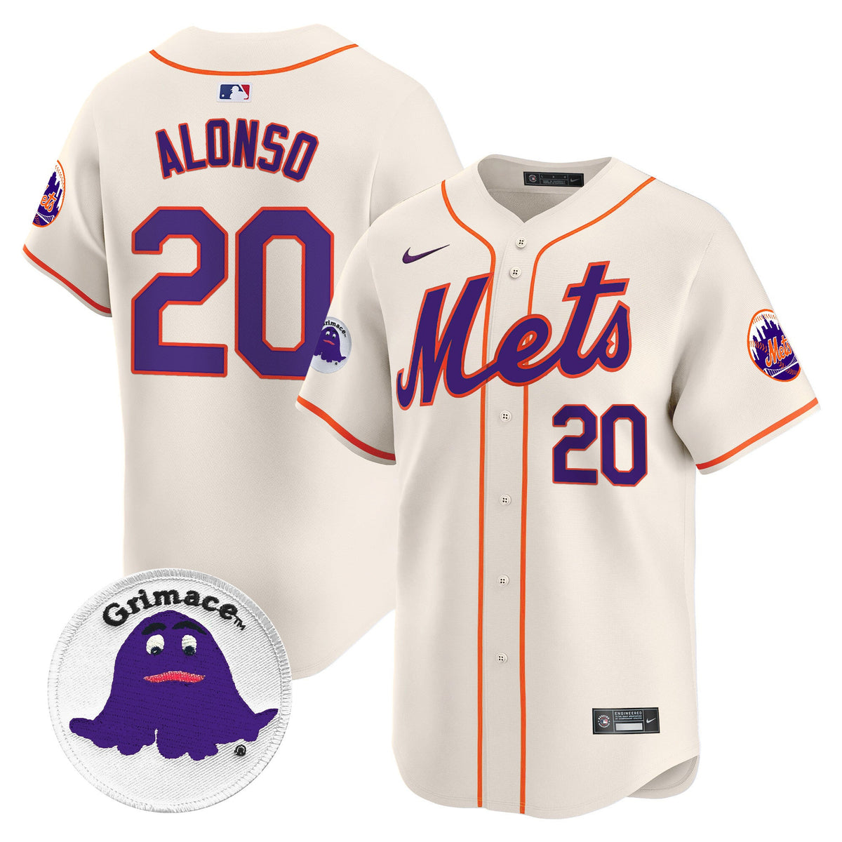 Men's Mets Grimace Vapor Premier Limited Jersey - All Stitched