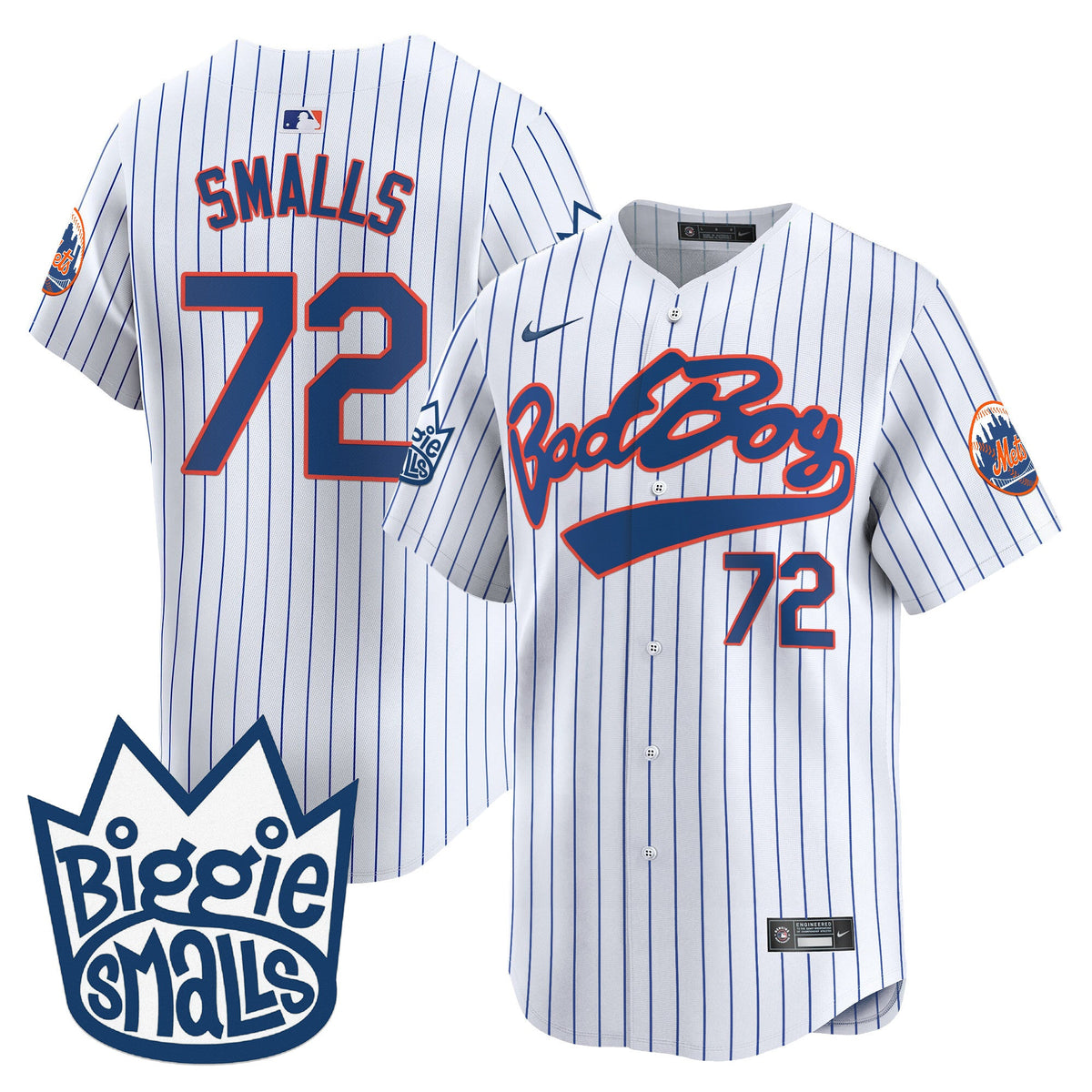Men's Mets Biggie Smalls Vapor Premier Limited Jersey - All Stitched