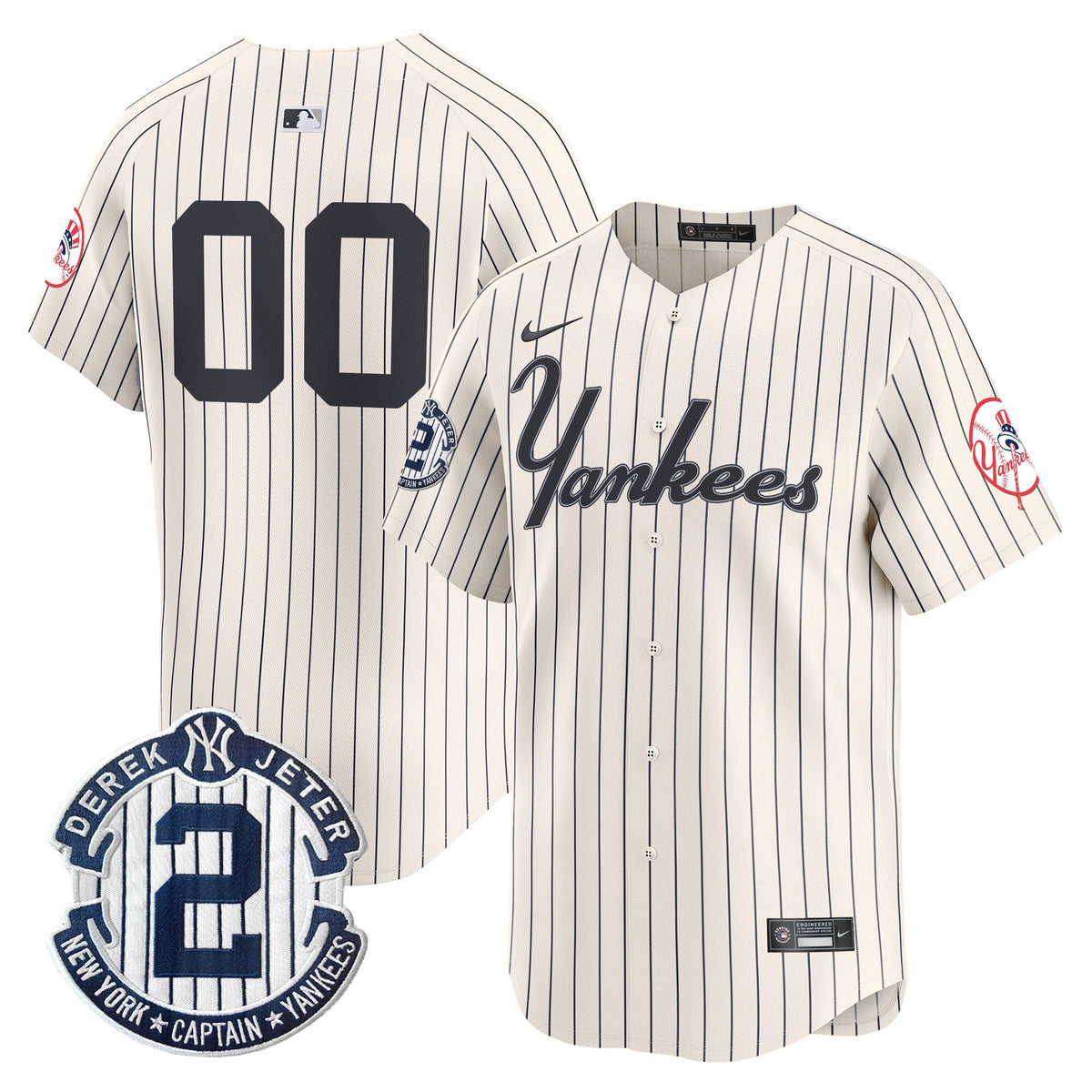 Yankees Throwback Vapor Premier Limited Custom Jersey V2 - All Stitched