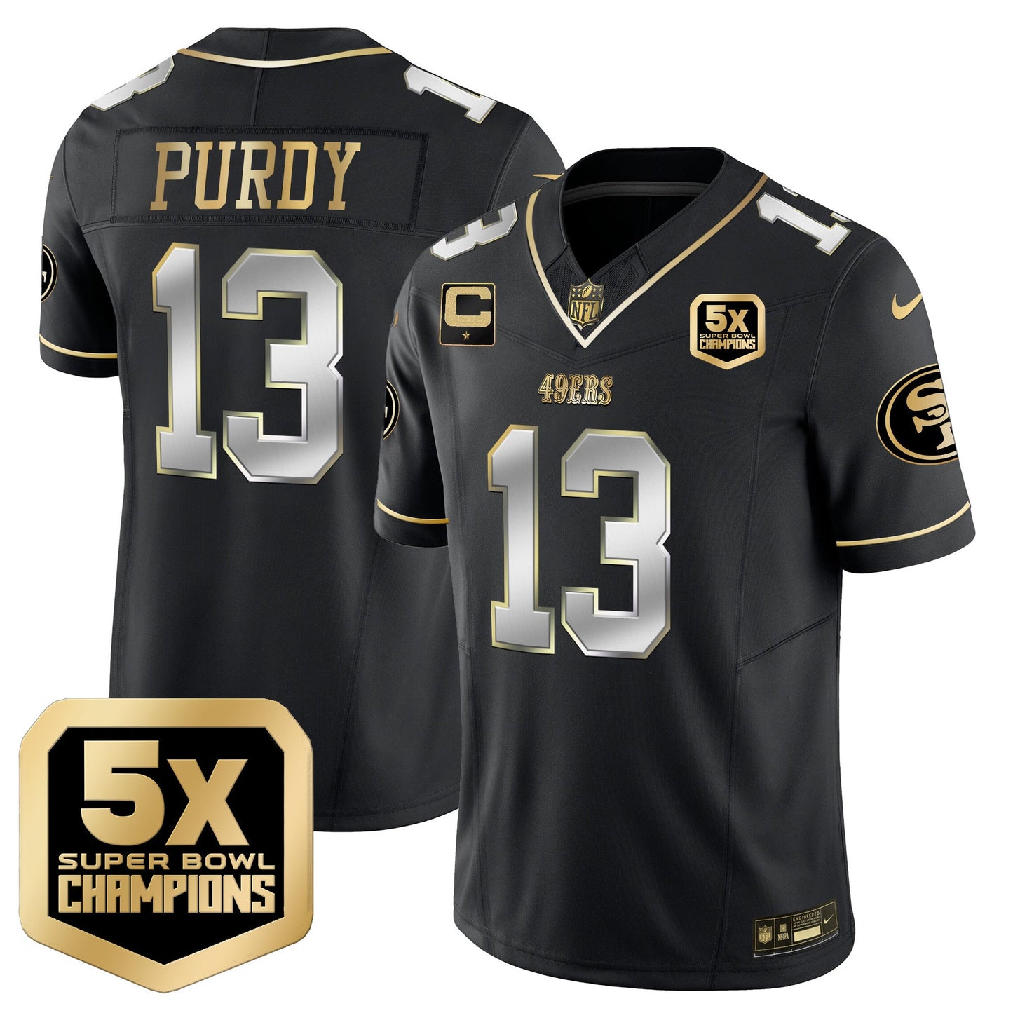 Men's 49ers 5x Super Bowl Champions Vapor Limited Jersey - All Stitched