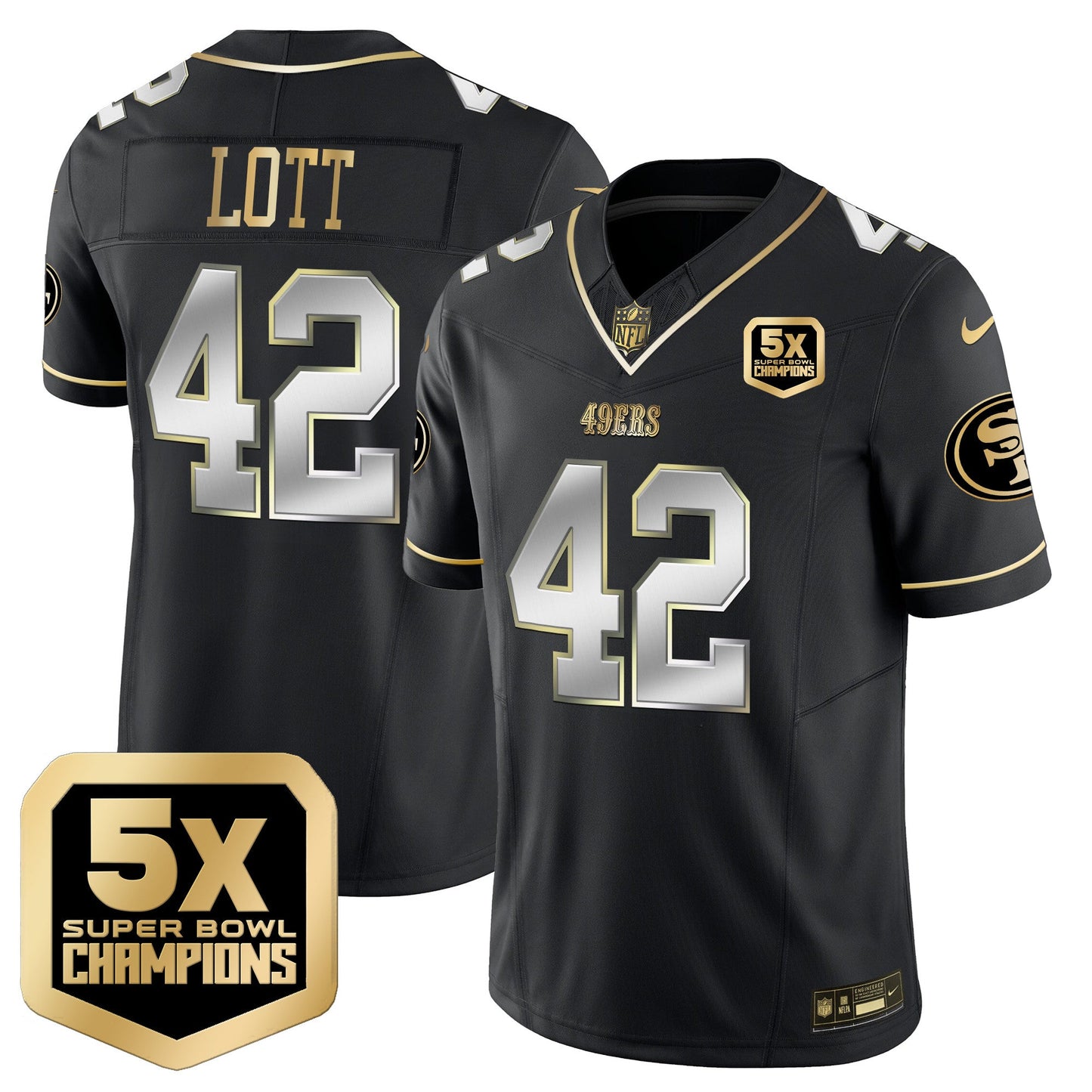 Men's 49ers 5x Super Bowl Champions Vapor Limited Jersey - All Stitched