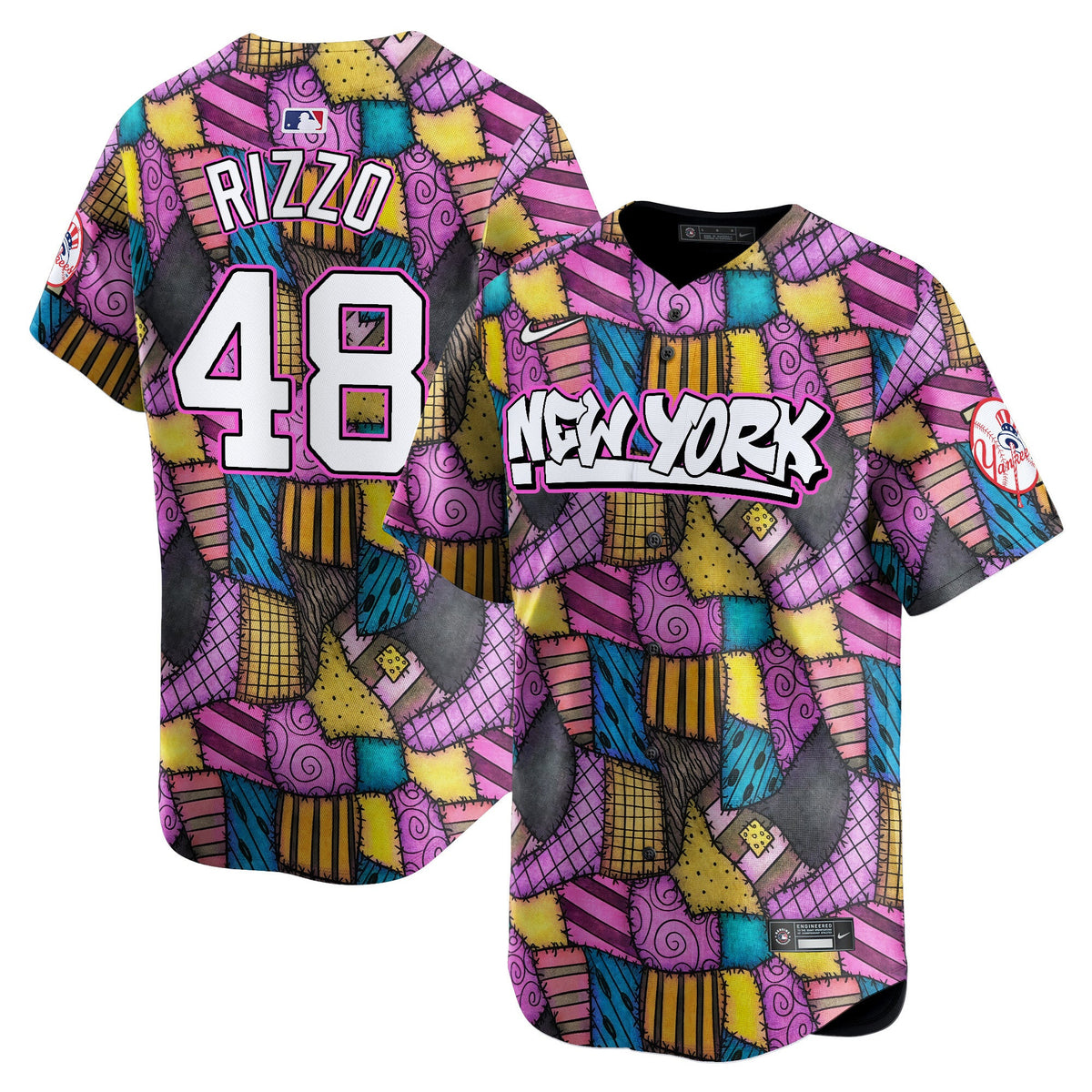 Yankees Patchwork Scraps Style Vapor Premier Limited Jersey - Printed