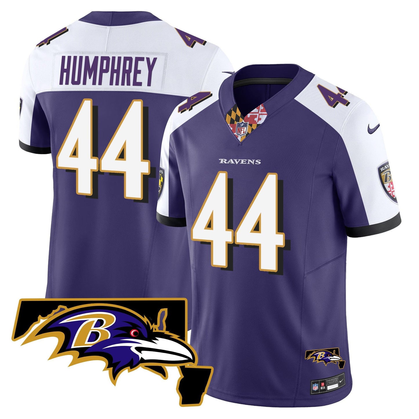 Men's Ravens Maryland Patch Vapor Limited Jersey V3 - All Stitched