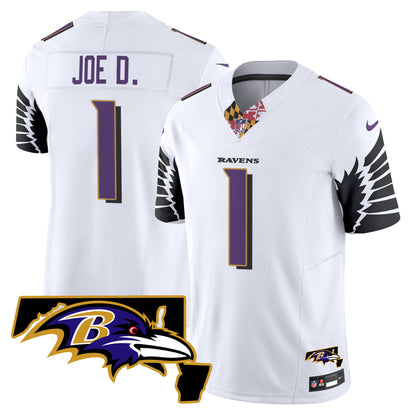 Men's Ravens Maryland Patch Vapor Limited Jersey V3 - All Stitched