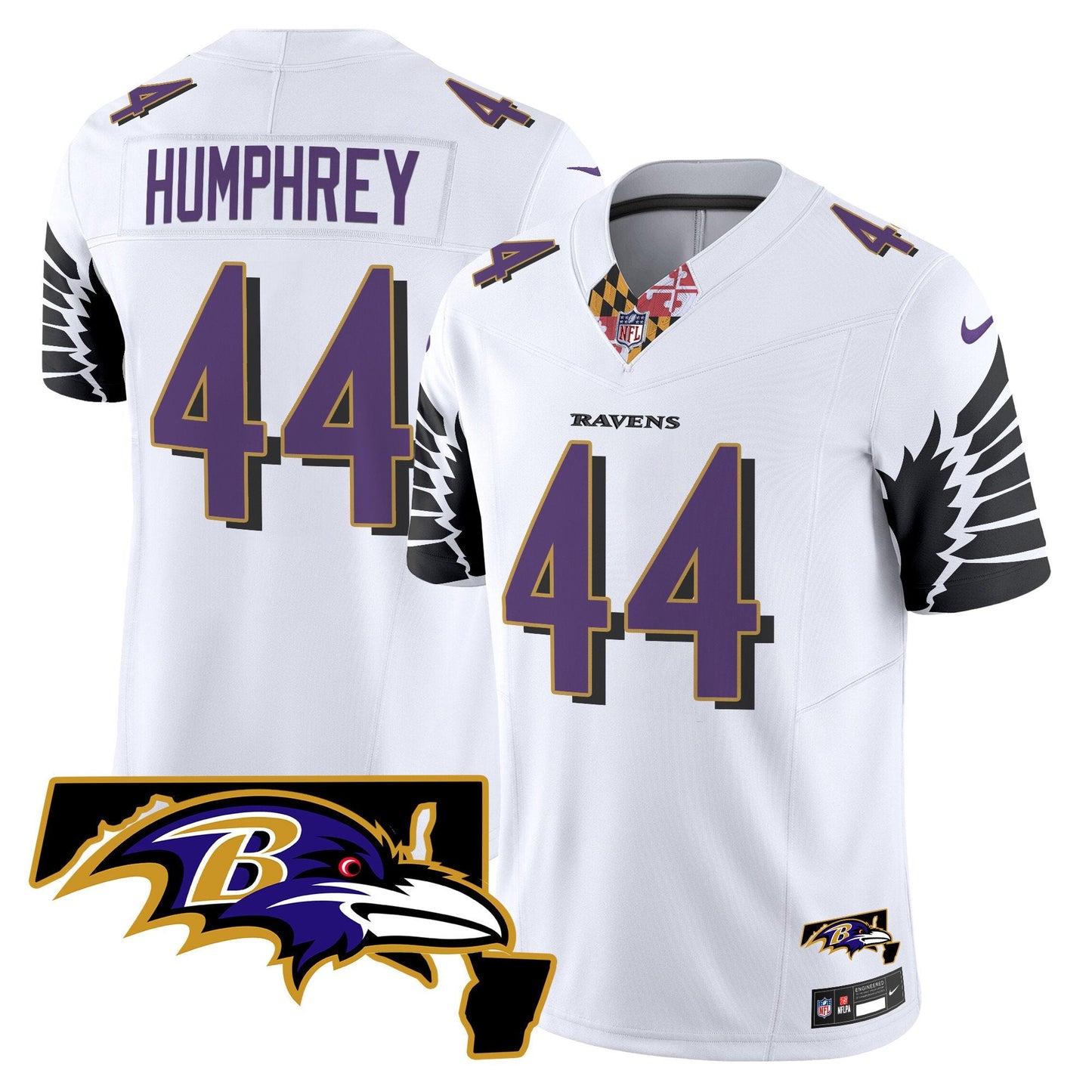Men's Ravens Maryland Patch Vapor Limited Jersey V3 - All Stitched