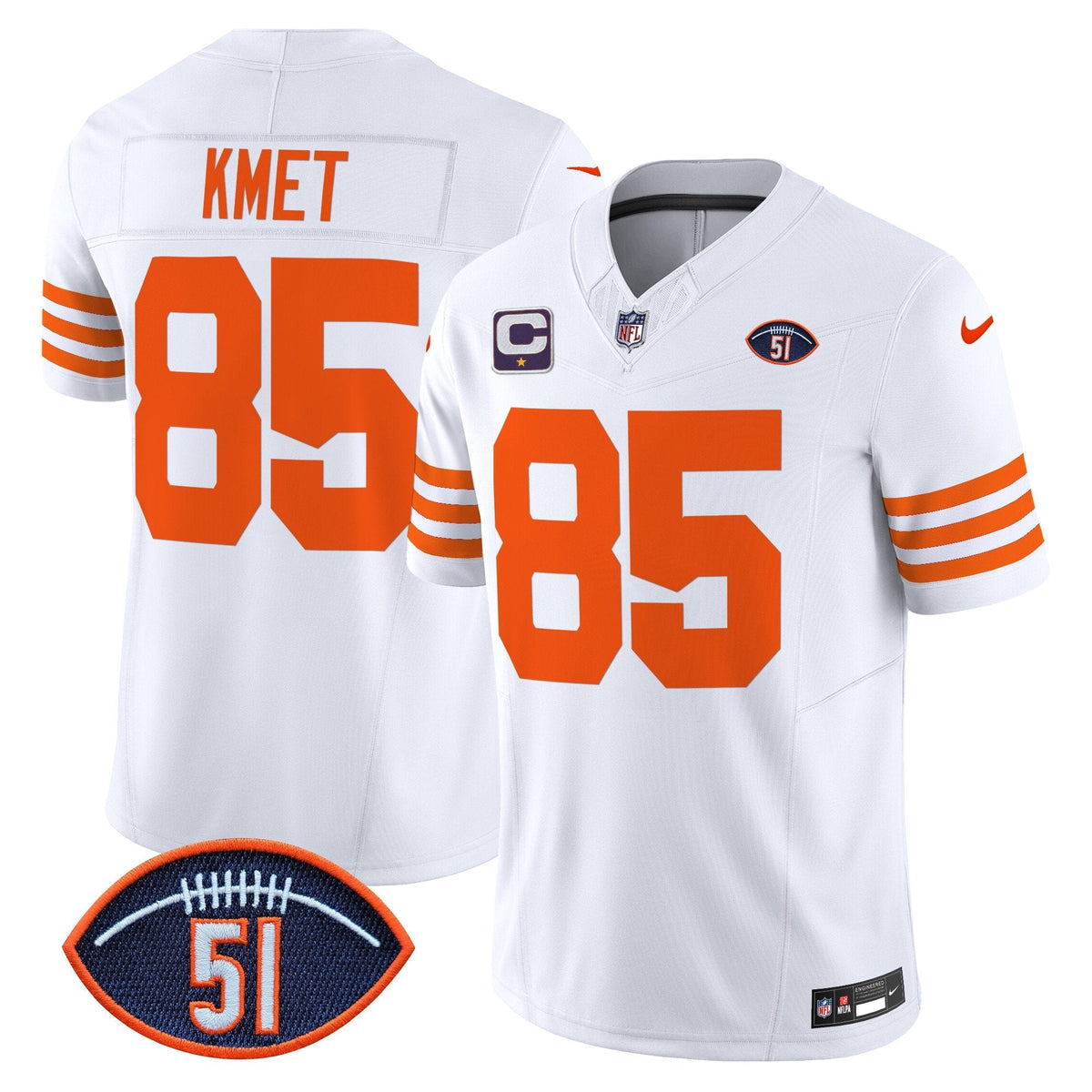 Men's Chicago Bears Dick Butkus Patch Throwback Vapor Limited Jersey - All Stitched