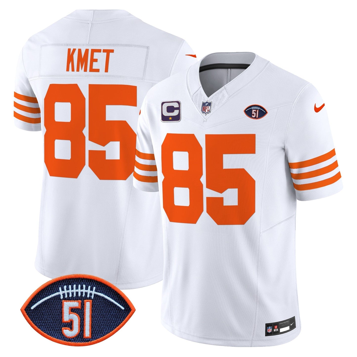 CHI Dick Butkus Patch Throwback Vapor Limited Jersey - All Stitched