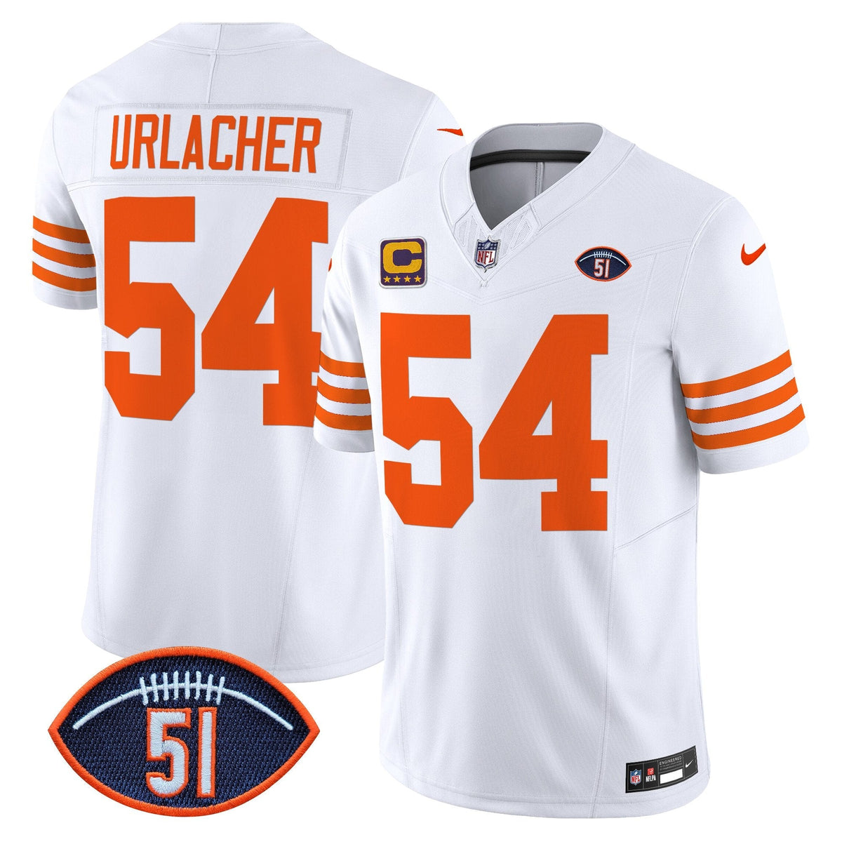 Men's Chicago Bears Dick Butkus Patch Throwback Vapor Limited Jersey - All Stitched
