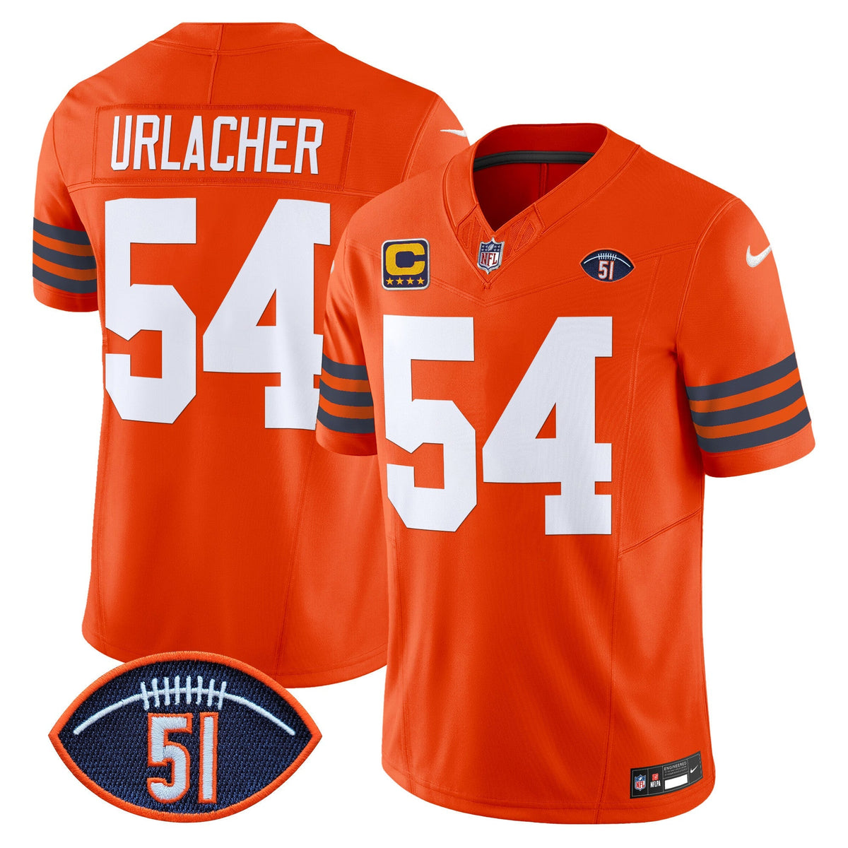 Men's Chicago Bears Dick Butkus Patch Throwback Vapor Limited Jersey - All Stitched