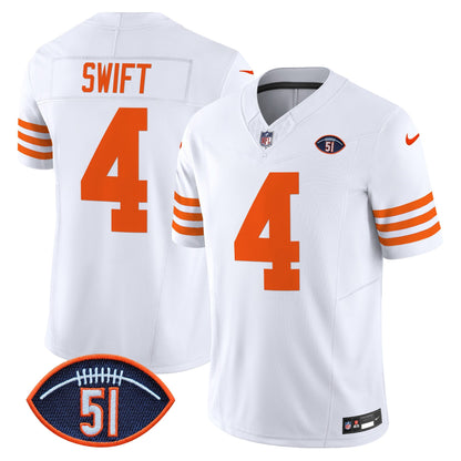 Men's Chicago Bears Dick Butkus Patch Throwback Vapor Limited Jersey - All Stitched