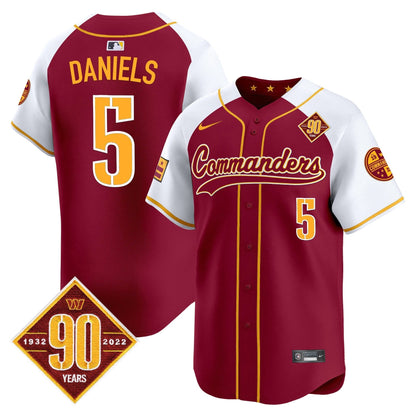 Men's Washington Commanders 90th Anniversary Patch Vapor Premier Limited Jersey - All Stitched