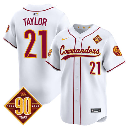Men's Washington Commanders 90th Anniversary Patch Vapor Premier Limited Jersey - All Stitched