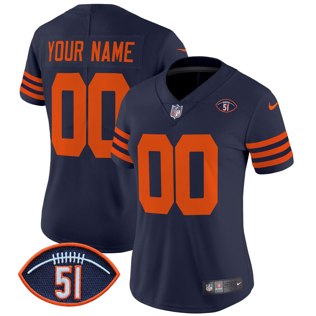Chicago Bears Dick Butkus Patch Throwback Vapor Limited Custom Jersey - All Stitched