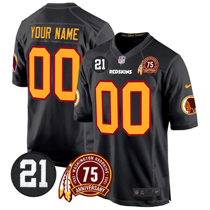 WR 75th & Sean Taylor Patch Game Custom Jersey - Stitched