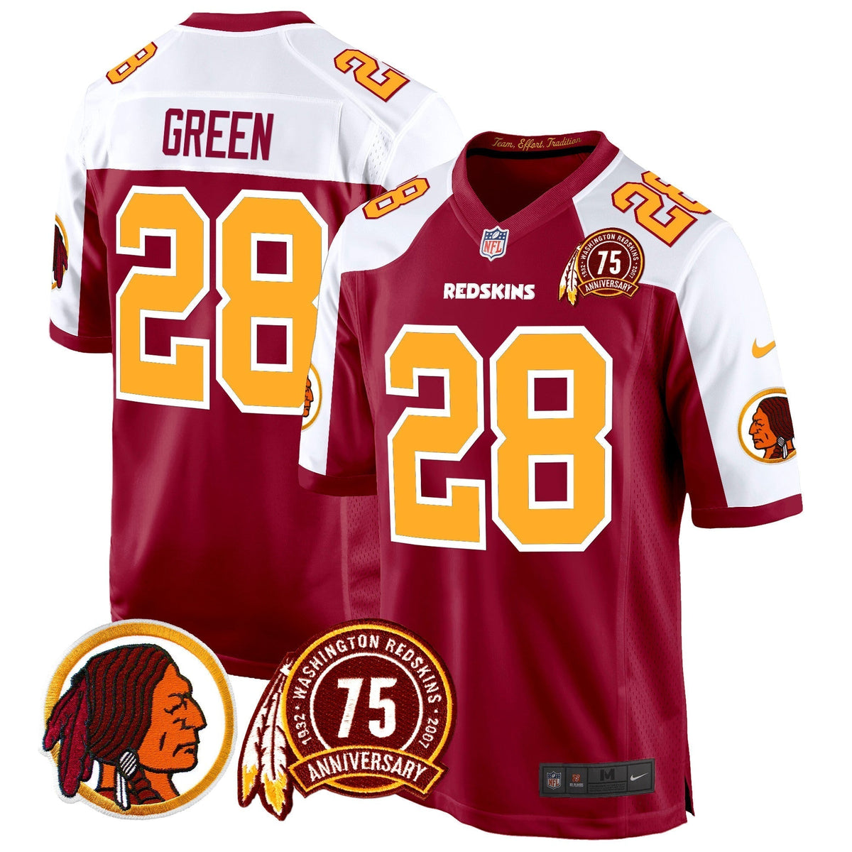 WR 75th Patch Throwback Game Jersey - Stitched