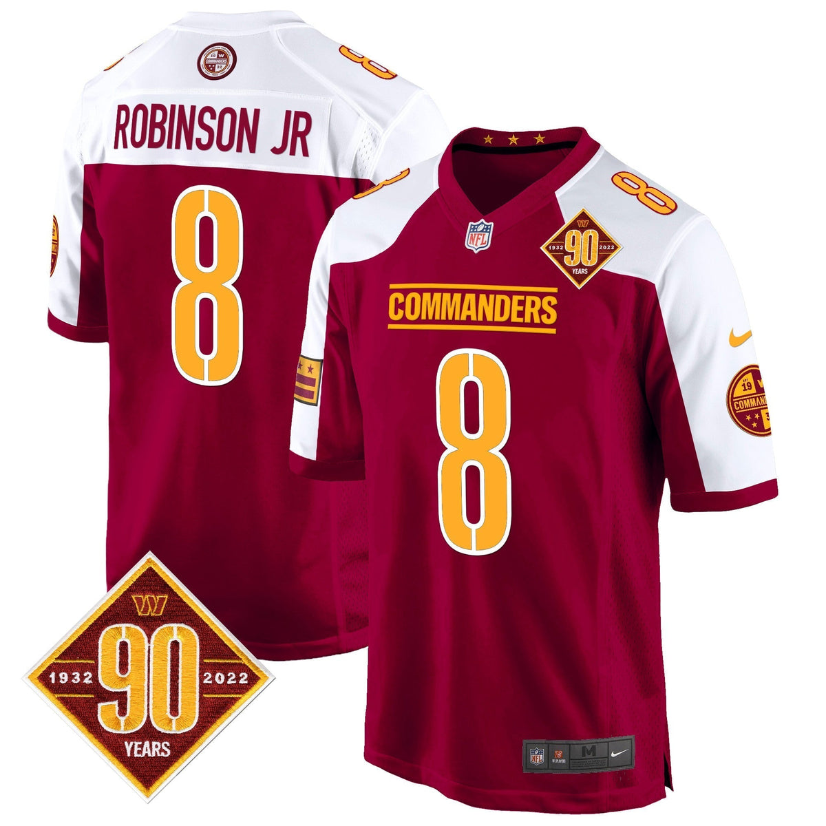 WAS 90th Anniversary Patch Game Jersey - Stitched