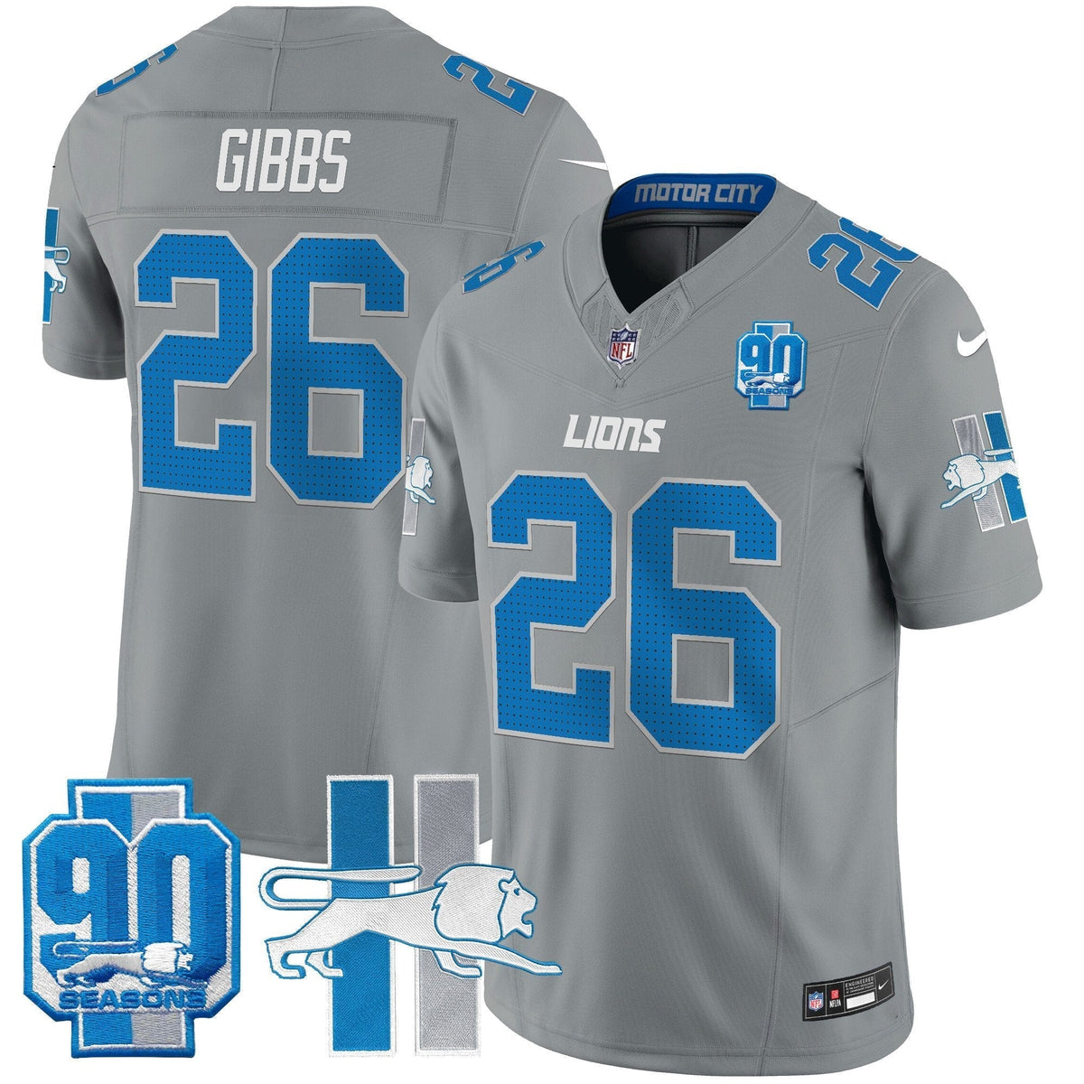 Detroit Lion 1946 Throwback Vapor Limited Jersey - Stitched