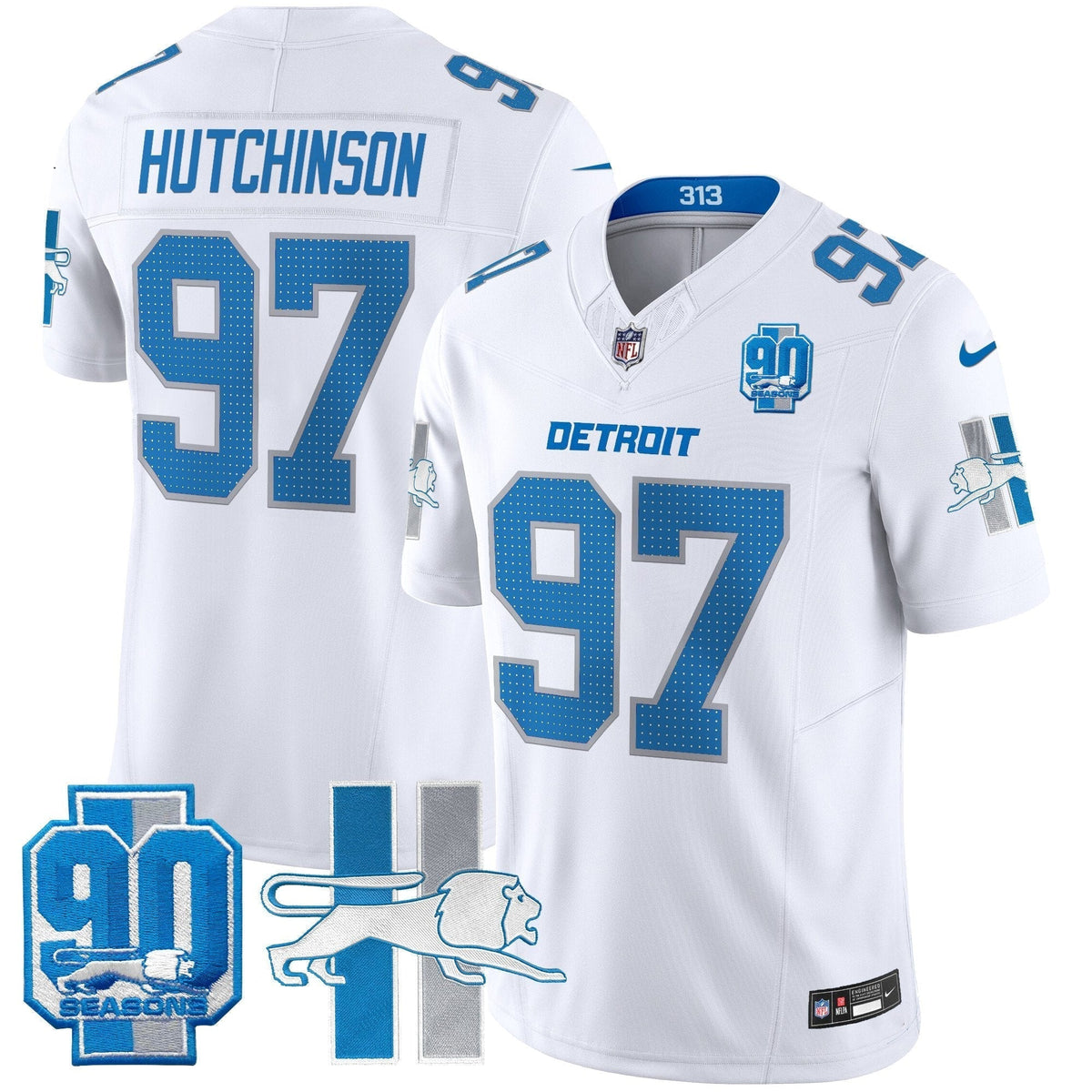 Detroit Lion 1946 Throwback Vapor Limited Jersey - Stitched
