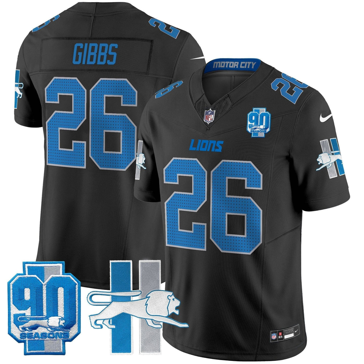 Detroit Lion 1946 Throwback Vapor Limited Jersey - Stitched