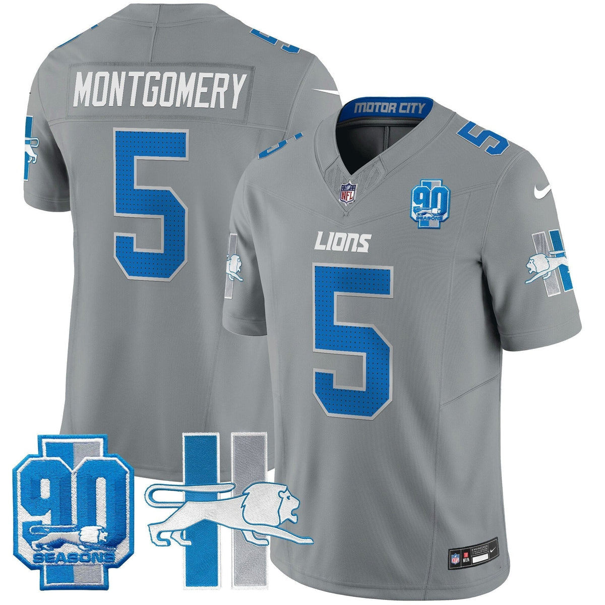 Detroit Lion 1946 Throwback Vapor Limited Jersey - Stitched