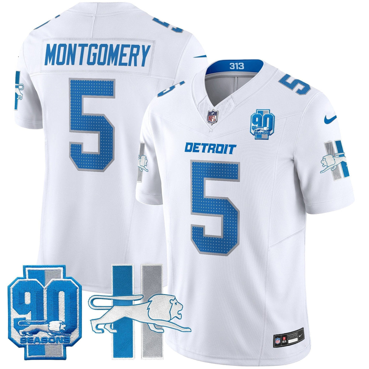 Detroit Lion 1946 Throwback Vapor Limited Jersey - Stitched