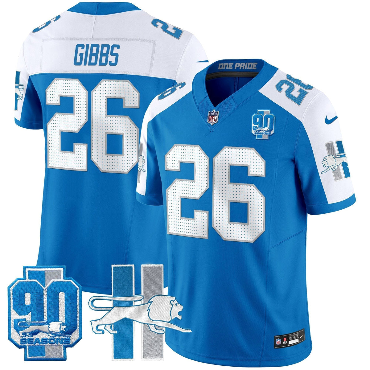Detroit Lion 1946 Throwback Vapor Limited Jersey - Stitched