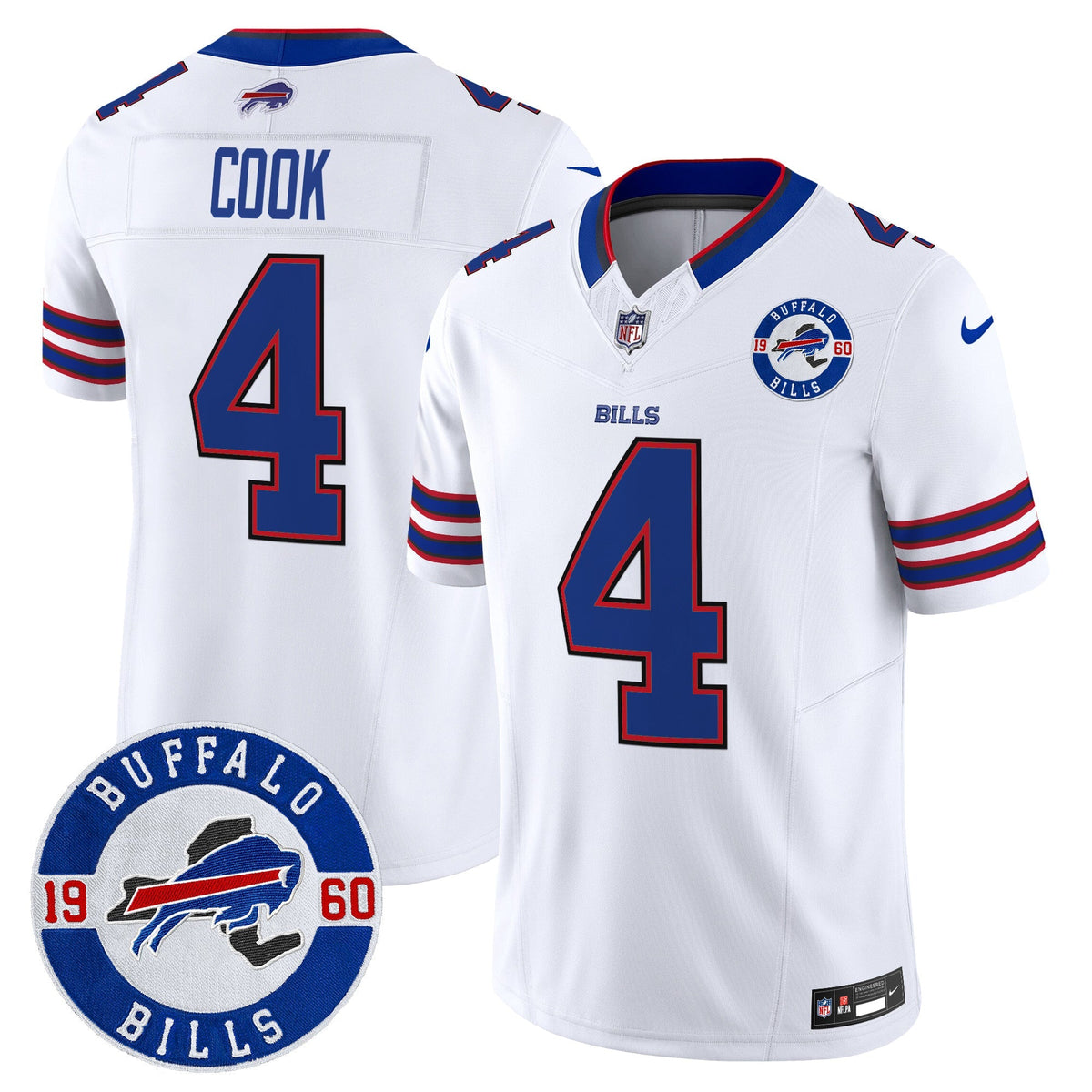 Men's Buffalo Bills 2024 Vapor Limited Jersey - Est. 1960 Patch - All Stitched