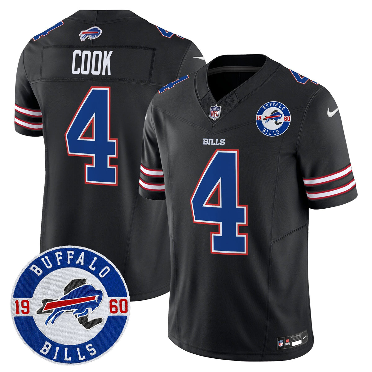 Men's Buffalo Bills 2024 Vapor Limited Jersey - Est. 1960 Patch - All Stitched