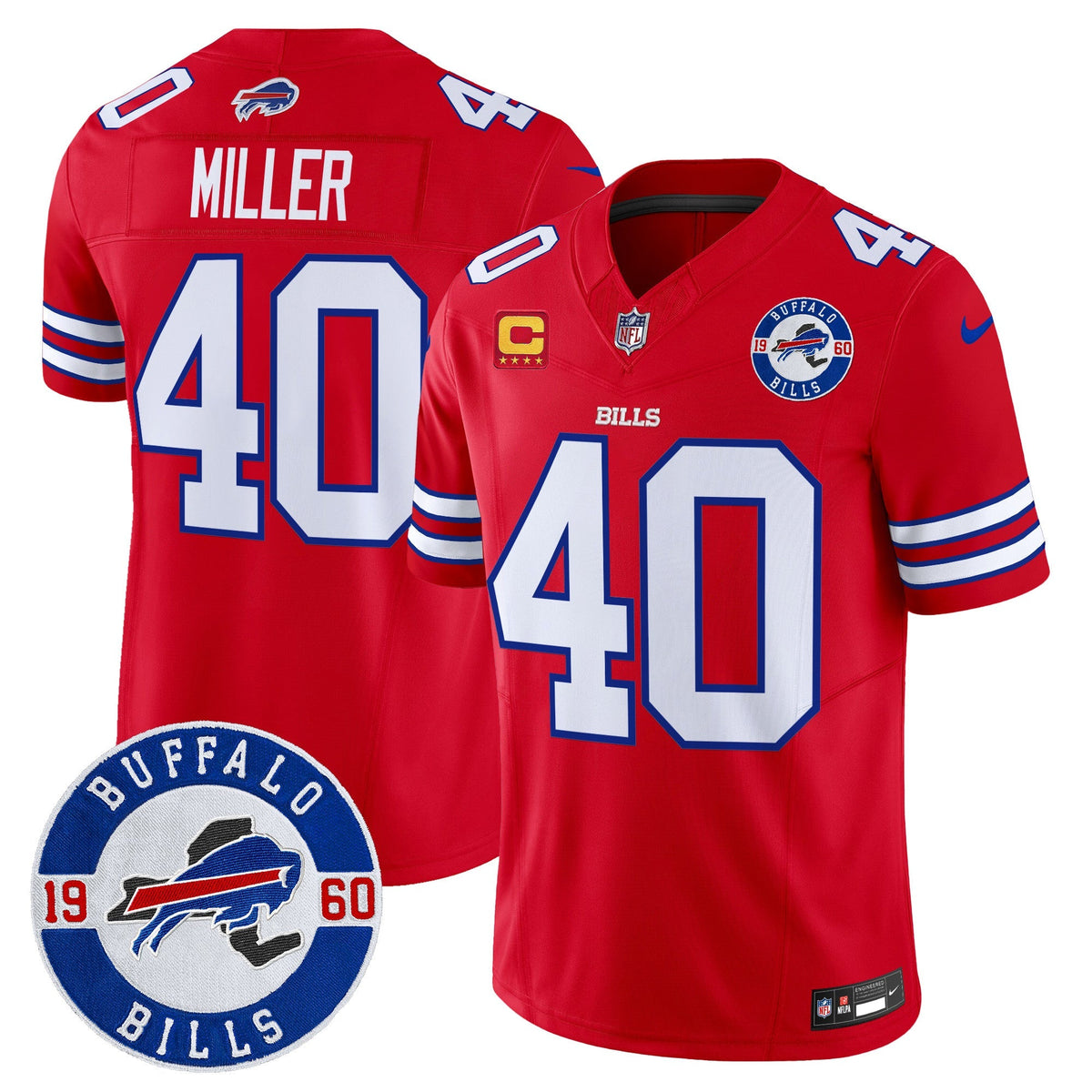 Men's Buffalo Bills 2024 Vapor Limited Jersey - Est. 1960 Patch - All Stitched