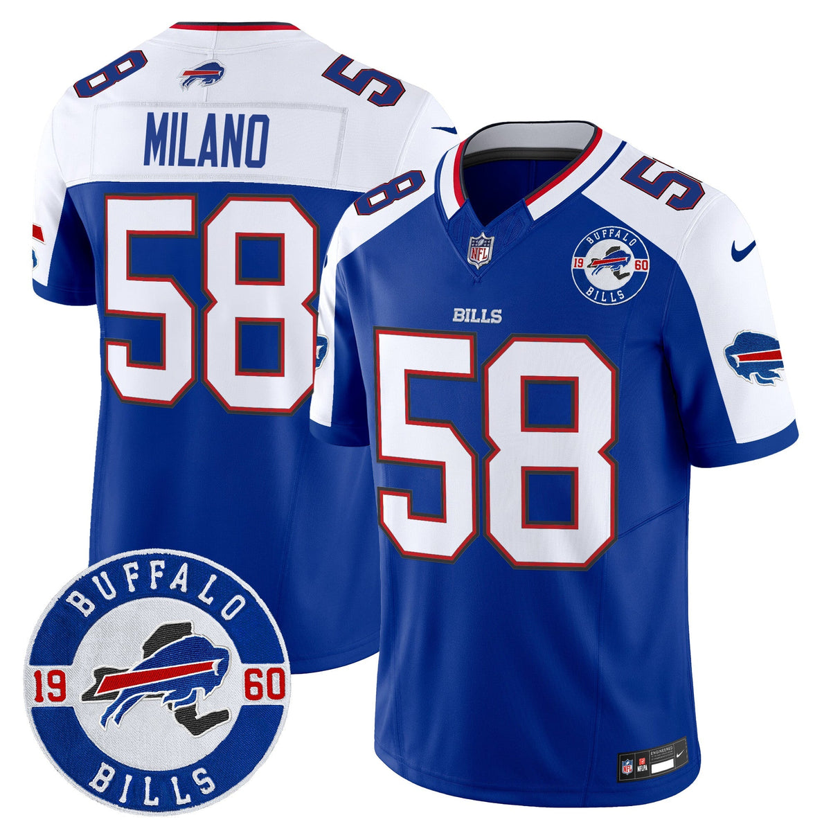 Men's Buffalo Bills 2024 Vapor Limited Jersey - Est. 1960 Patch - All Stitched