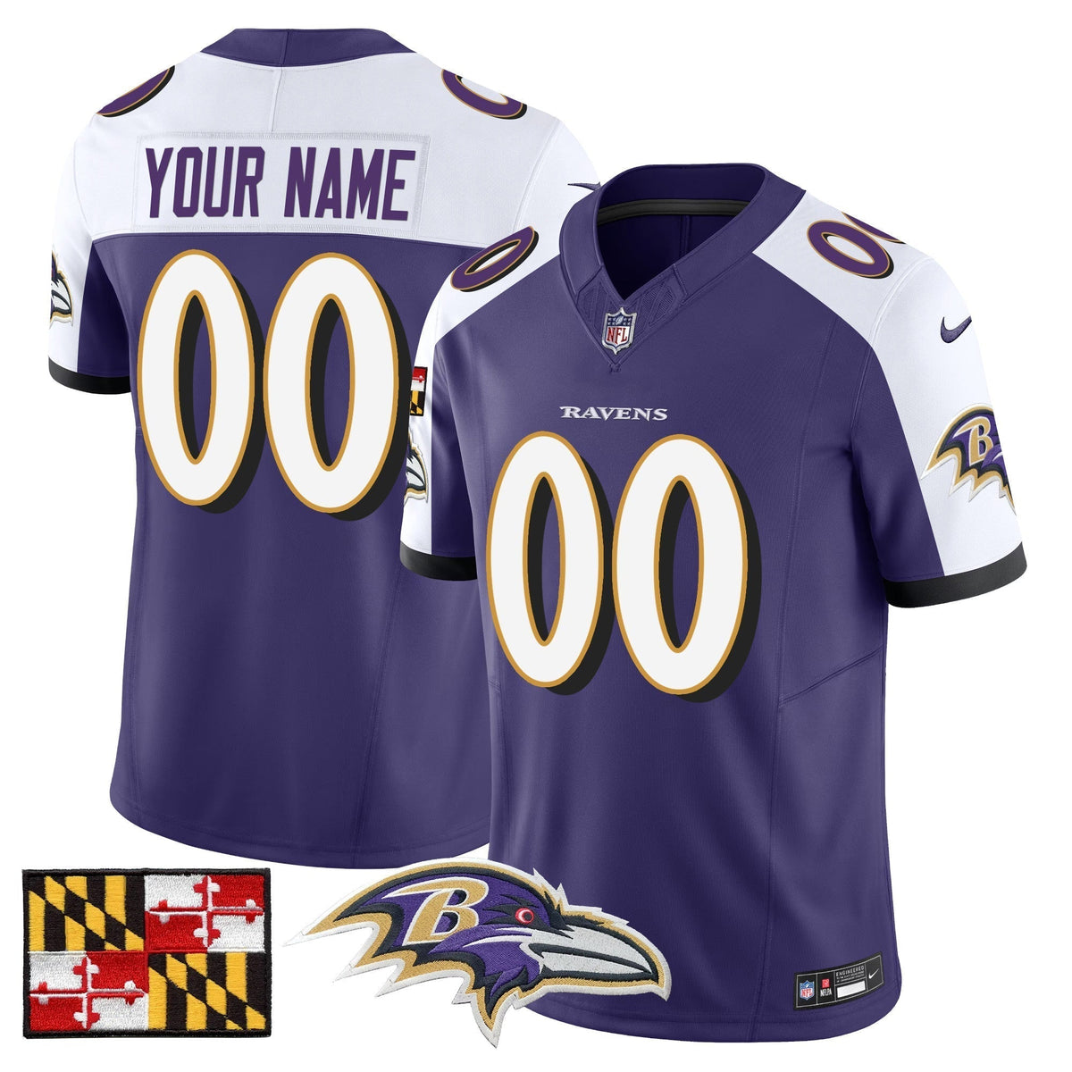 BAL 2024 Maryland Flag Vapor Limited Custom Jersey - Stitched