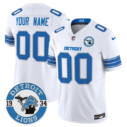 Detroit Lions 2024 Vapor Limited Custom Jersey - Est. 1934 Patch - All Stitched