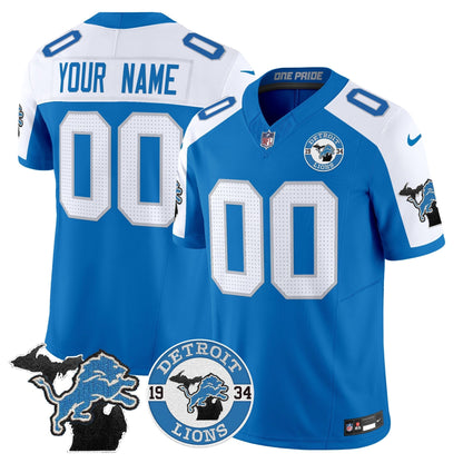 Detroit Lions 2024 Vapor Limited Custom Jersey - Est. 1934 Patch - All Stitched