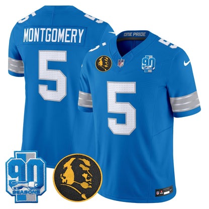 Men's Detroit Lions 2024 90th & John Madden Patch Vapor Limited Jersey - All Stitched