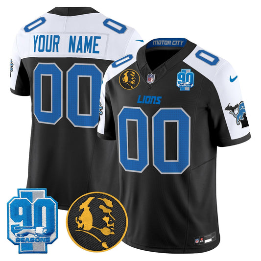 Detroit Lions 2024 90th & John Madden Patch Vapor Limited Custom Jersey - All Stitched