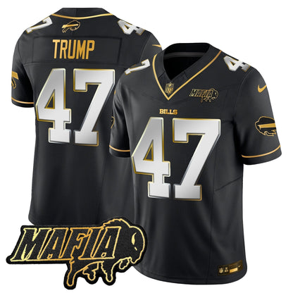BUF 2024 Bills Mafia Patch Gold Vapor Limited Jersey - Stitched