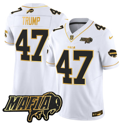 BUF 2024 Bills Mafia Patch Gold Vapor Limited Jersey - Stitched