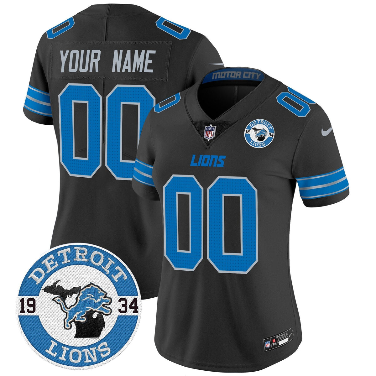 Detroit Lions 2024 Vapor Limited Custom Jersey - Est. 1934 Patch - All Stitched