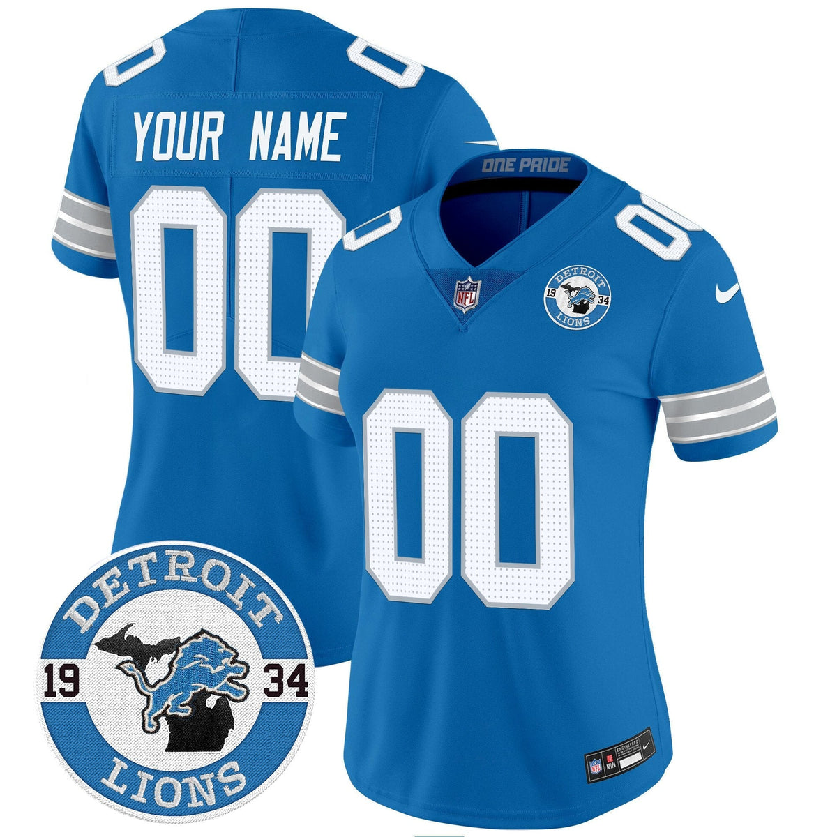 Detroit Lions 2024 Vapor Limited Custom Jersey - Est. 1934 Patch - All Stitched