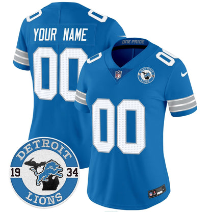 Detroit Lions 2024 Vapor Limited Custom Jersey - Est. 1934 Patch - All Stitched