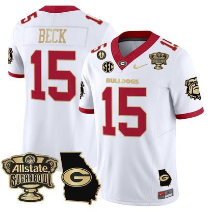 UGA 2025 Sugar Bowl & Georgia Map Patch Vapor Limited Jersey N2 - Stitched