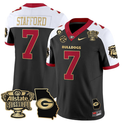 UGA 2025 Sugar Bowl & Georgia Map Patch Vapor Limited Jersey N2 - Stitched