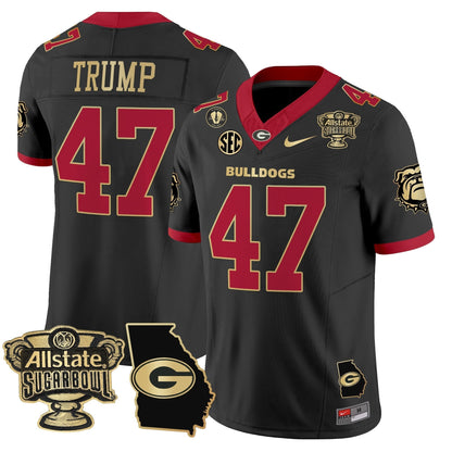 UGA 2025 Sugar Bowl & Georgia Map Patch Vapor Limited Jersey N2 - Stitched
